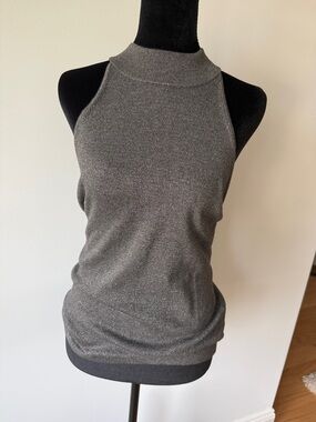 Banana Republic Charcoal Gray Sleeveless Mock Neck Tank